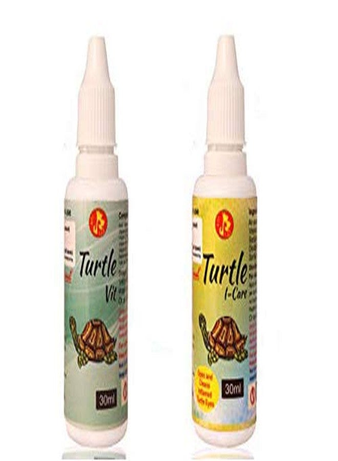 رعاية الحيوانات الأليفة الدولية بيت كير إنترناشونال (PCI) تيرتل آي-كير وقطرات تيرتل فيت لعلاج تورم والتهاب وإصابة العين وللفيتامينات والمعادن الأساسية لصحة السلاحف (مجموعة) (30 مل) - Image 1